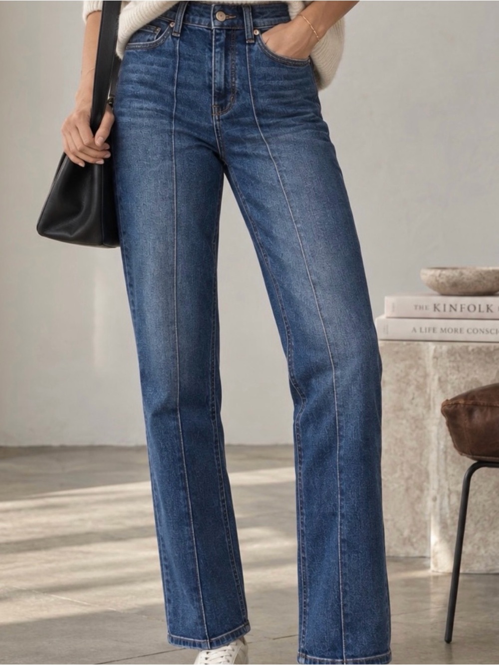 Judy Blue Medium Wash High Rise Seam-Front Straight Leg Jeans Size 7/28 - Picture 2 of 13